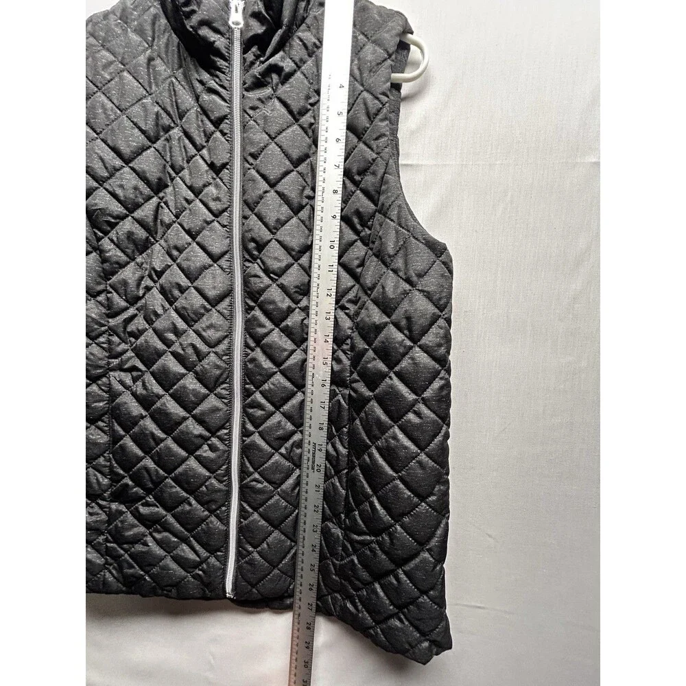 Banana Republic Women’s Quilted Puffer Vest Black Glimmer Size Medium